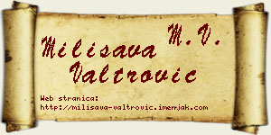 Milisava Valtrović vizit kartica